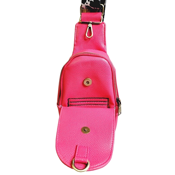 HOT PINK GUITAR STRAP SLING BAG - Picture 7 of 12